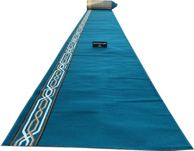 Shag Weaving Carpet 120 cm  X 900 cm Acrylic Carpet(Rectangle, Light Blue)