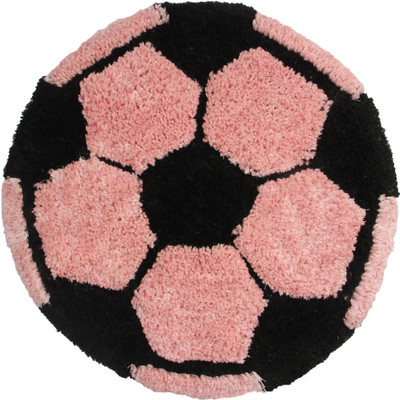 KALYAN GLOBAL Pink Polyester Area Rug(2 cm,  X 2 cm, Circle)