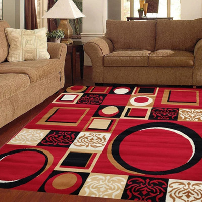 SDMCARPET Red Acrylic Carpet(152 cm,  X 213 cm, Rectangle)