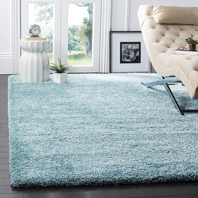 Acarpet Beige, Blue Polyester Carpet(120 cm,  X 180 cm, Rectangle)