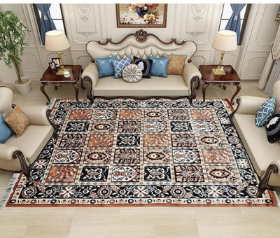 Sana Carpet Multicolor Silk Carpet(5 ft,  X 7 ft, Rectangle)