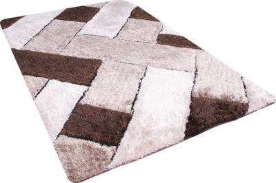 Woolpik Brown Polyester Carpet(3 cm,  X 5 cm, Rectangle)