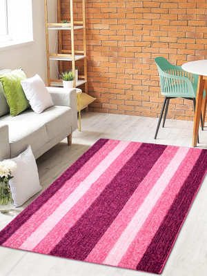 Saral Home 120 cm  X 180 cm Polyester Carpet(Rectangle, Pink)