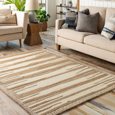 Surya Living Brown Wool Carpet(5 ft,  X 7.6 ft, Rectangle)