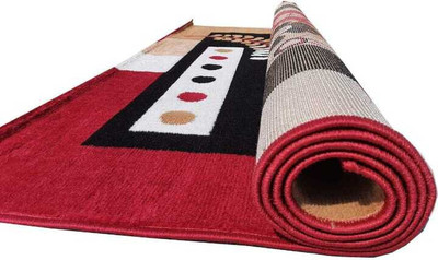 Samjeeda Handloom carpets Red Acrylic Carpet(5 cm,  X 7 cm, Rectangle)
