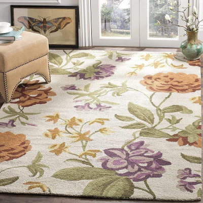 THE RUG SELLER 150 cm  X 90 cm Wool Carpet(Rectangle, Multicolor)