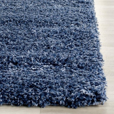 ZYFOX HOME Dark Blue Polyester, Rubber Carpet(60 cm,  X 182 cm, Rectangle)