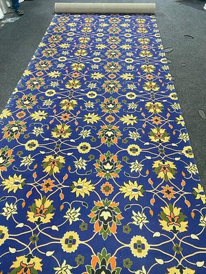 KAYNAT CARPET Blue, Peach Synthetic Carpet(5 cm,  X 10 cm, Rectangle)