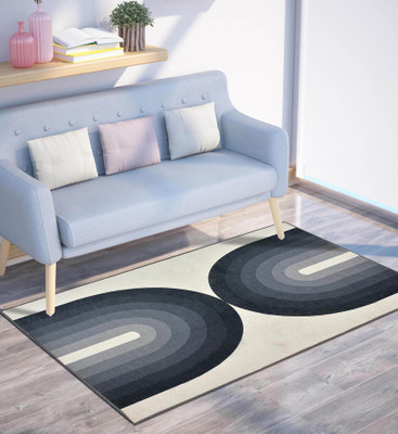 PRESTO BAZAAR Grey Polyester Carpet(122 cm,  X 183 cm, Rectangle)