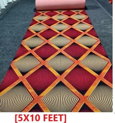 AfCarpets Gold, Red Synthetic Carpet(152 cm,  X 304 cm, Rectangle)