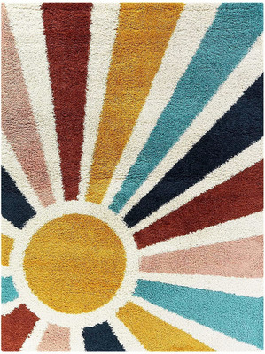RM Handloom Multicolor Polyester Carpet(6 ft,  X 4 ft, Rectangle)