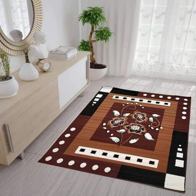 AyanCarpets Brown Acrylic Carpet(5 cm,  X 7 cm, Rectangle)