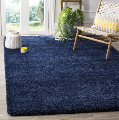 RM Handloom Blue Polyester Carpet(121.92 cm,  X 182.88 cm, Rectangle)