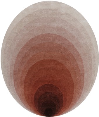Carpe Natura Orange, Beige Wool Area Rug(170 cm,  X 240 cm, Oval)