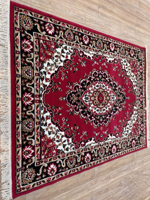 TAHNOORCARPET 150 cm  X 210 cm Acrylic Carpet(Rectangle, Red)