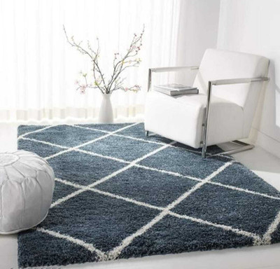 Samjeeda Handloom carpets Black Wool Carpet(120 cm,  X 180 cm, Rectangle)