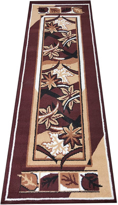 Shag Weaving 1 ft  X 5 ft Acrylic Carpet(Rectangle, Brown)