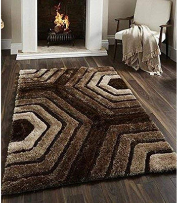 RM Handloom Brown Polyester Carpet(2 ft,  X 5 ft, Rectangle)