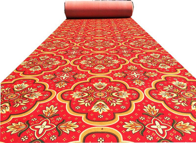 SM Handloom CARPET Red Silk Carpet(5 ft,  X 10 ft, Rectangle)