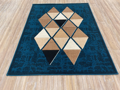 Shag Weaving Light Blue Wool Carpet(60 cm,  X 180 cm, Rectangle)