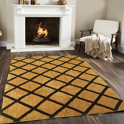 Woolpik Brown Polyester Carpet(4 cm,  X 6 cm, Rectangle)