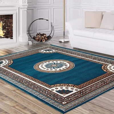 carpetstar Blue Polyester Carpet(240 cm,  X 180 cm, Rectangle)