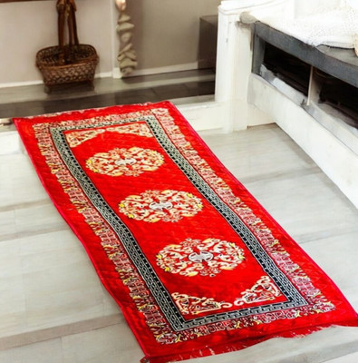 YOURUG Red Chenille Carpet(2 cm,  X 6.2 cm, Rectangle)