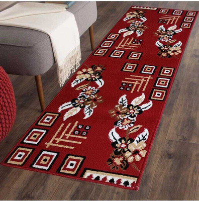 RNCARPET Red Acrylic Runner(50 cm,  X 150 cm, Rectangle)