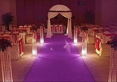 Ra handloom carpet Purple Synthetic Carpet(152 cm,  X 914 cm, Rectangle)