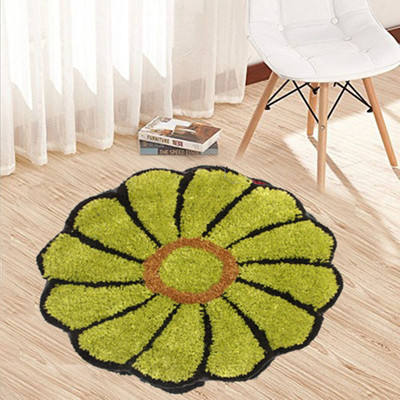 KALYAN GLOBAL Green Polyester Area Rug(2 cm,  X 2 cm, Circle)
