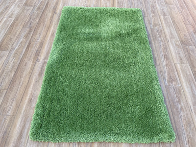 Shag Weaving Carpet Green Polyester Carpet(90 cm,  X 150 cm, Rectangle)