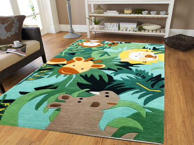PRASHIA OVERSEAS Multicolor Wool Carpet(120 cm,  X 180 cm, Rectangle)