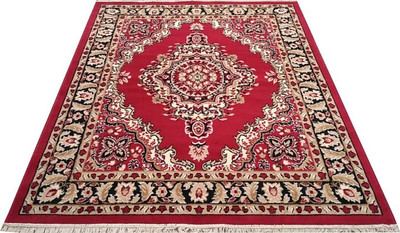 R CARPETS 5 ft  X 7 ft Acrylic Carpet(Rectangle, Red)