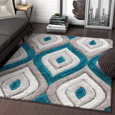 HR CARPET Multicolor Polyester Carpet(3 ft.,  X 5 ft., Rectangle)