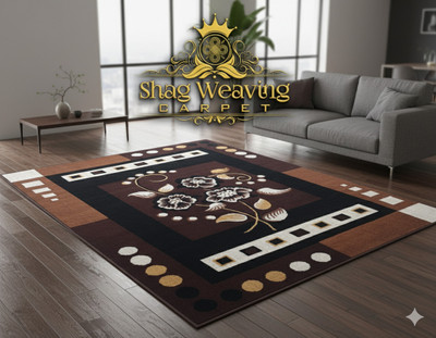 Shag Weaving Brown Silk Carpet(5 ft,  X 7 ft, Rectangle)