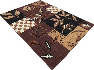 Samjeeda Handloom carpets Brown Polyester Carpet(6 cm,  X 8 cm, Rectangle)