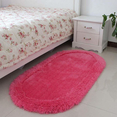 SR Handloom Pink Polyester Runner(1 ft,  X 2 ft, Oval)