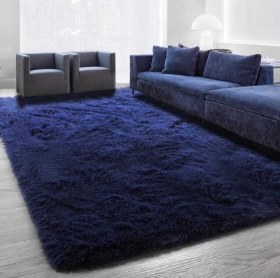 Samjeeda Handloom carpets Blue Wool Carpet(120 cm,  X 180 cm, Rectangle)