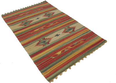 RUG PALACE Multicolor Cotton Dhurrie(2 ft,  X 3 ft, Rectangle)