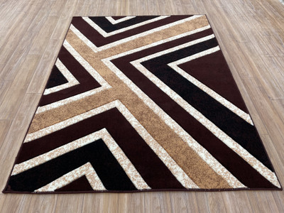 Shag Weaving 60 cm  X 180 cm Wool Carpet(Rectangle, Brown)