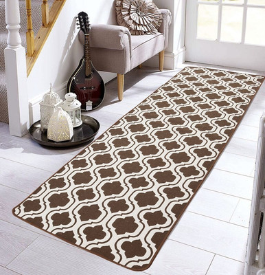 Saral Home Brown Cotton Runner(2 ft,  X 7 ft, Rectangle)