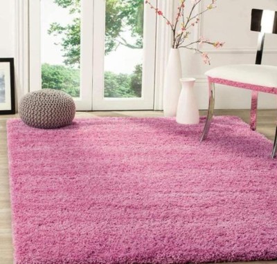 shopgallery Pink Polyester Carpet(3 ft,  X 5 ft, Rectangle)