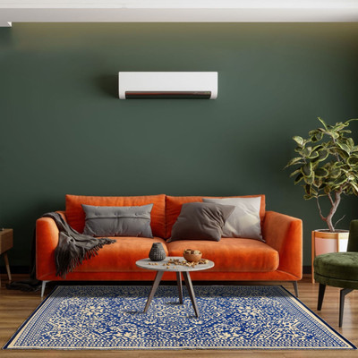 SAHIL 120 cm  X 180 cm Plastic Carpet(Rectangle, Dark Blue)