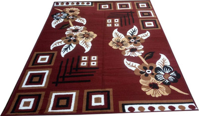 HassanCarpet 5 cm  X 7 cm Silk Carpet(Rectangle, Brown)