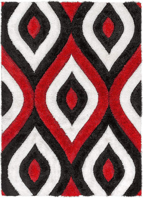 SR Handloom Red Polyester Carpet(2 ft,  X 5 ft, Rectangle)