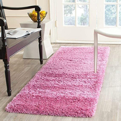 Anabia Peach Polyester Carpet(2 ft,  X 6 ft, Rectangle)