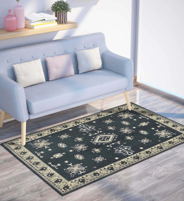 PRESTO BAZAAR Grey Polyester Carpet(122 cm,  X 183 cm, Rectangle)