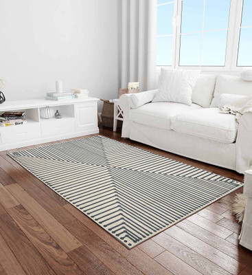 PRESTO BAZAAR Grey Polyester Carpet(122 cm,  X 183 cm, Rectangle)