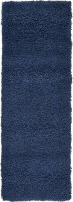 Shag Weaving Blue Polyester Carpet(2 ft,  X 3 ft, Rectangle)