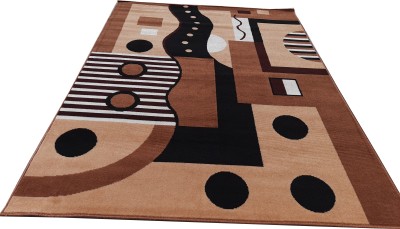 Shag Weaving Brown Acrylic Carpet(4 ft,  X 5 ft, Rectangle)